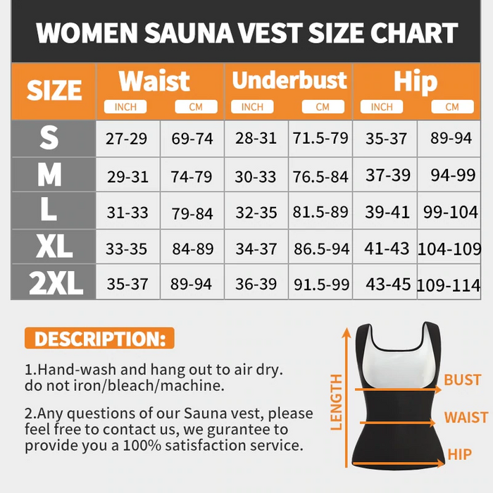 Women's Sauna Sweat Suit Vest For Exercise And Heat Training, Neoprene