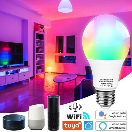 Smart WiFi Alexa Light Bulbs LED RGB Color - Overrask.no