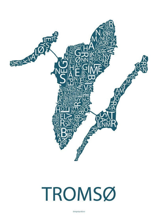 Tromsø kart (blå kart) - Overrask.no