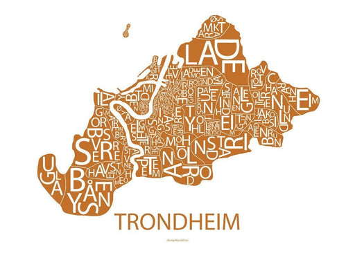 Trondheim kart (kobber kart) - Overrask.no