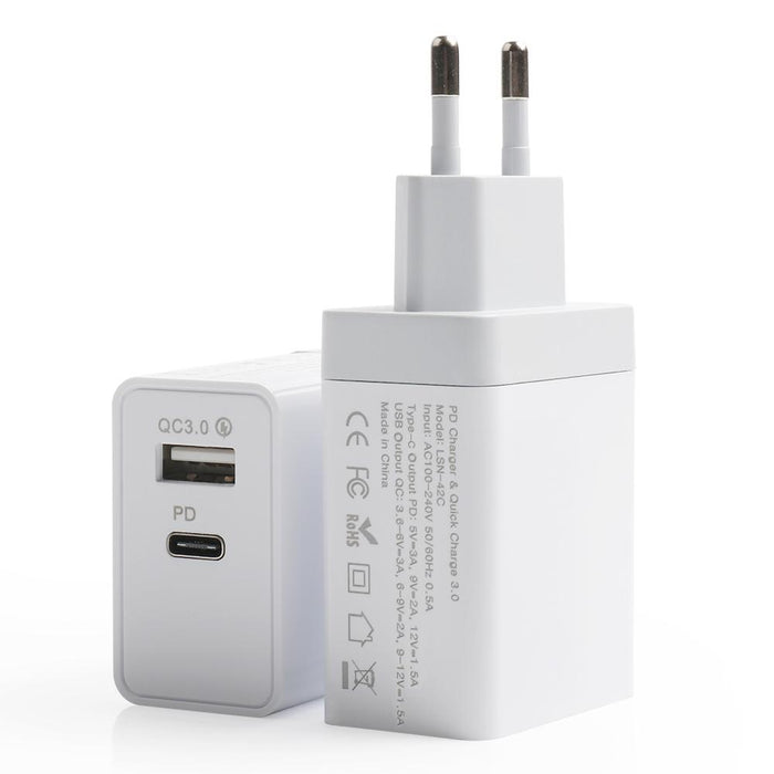 USB-C til Lightning 2m ladekabel med Adapter. - Overrask.no
