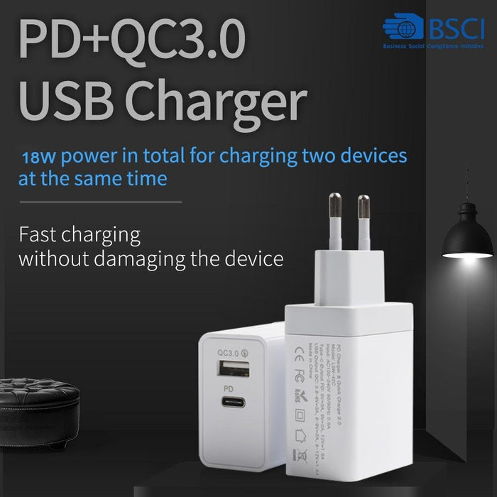 USB-C til Lightning 2m ladekabel med Adapter. - Overrask.no